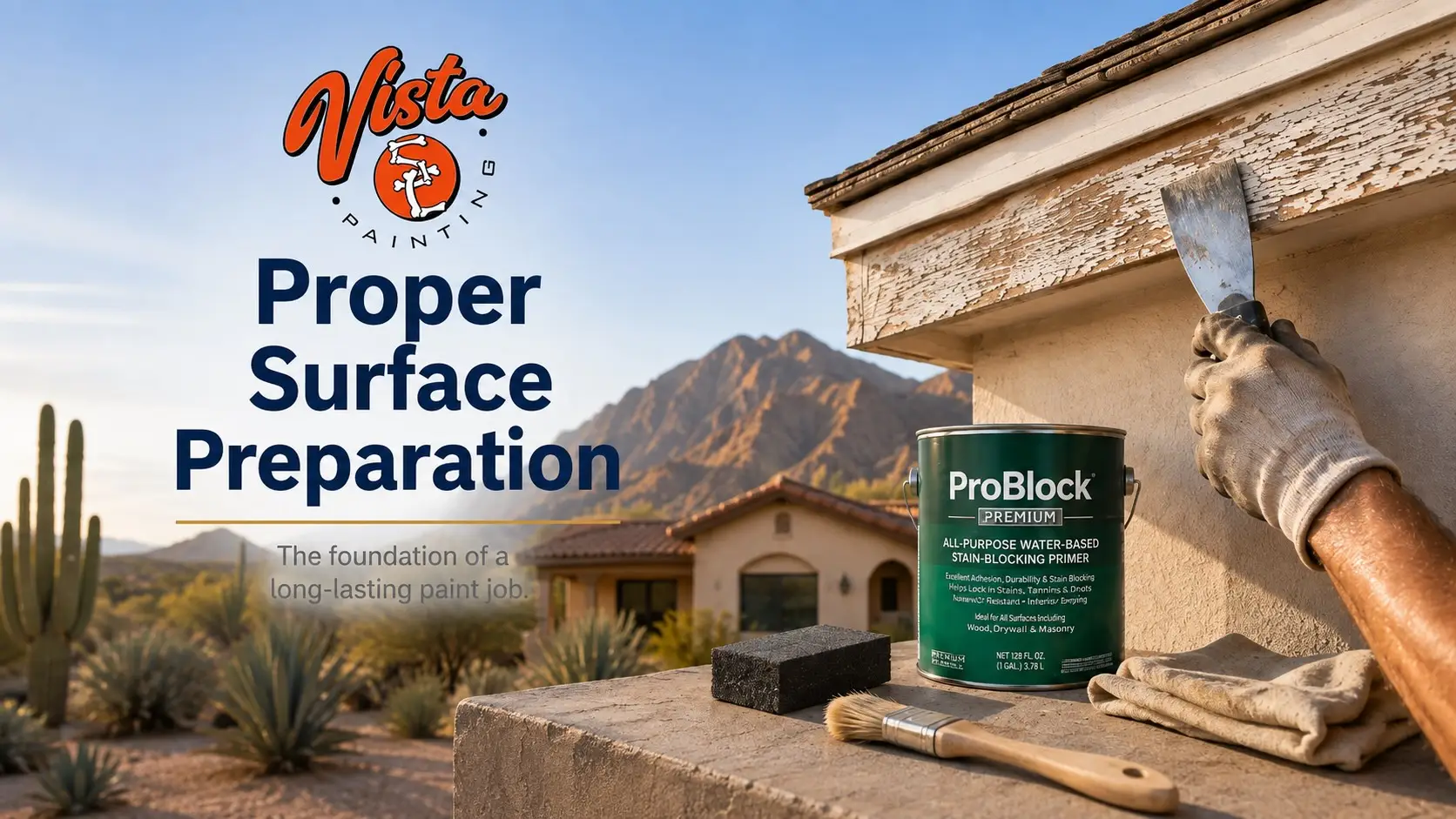 Proper surface preparation for exterior painting in Tucson by Vista SC Painting
